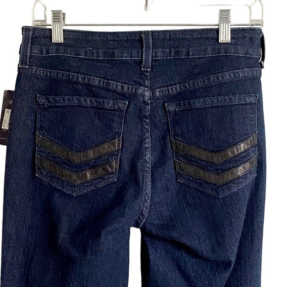 NYDJ Not Your Daughter's Jeans Faux Leather Accent Back Pockets Size 4 NWT NEW - Picture 3 of 13